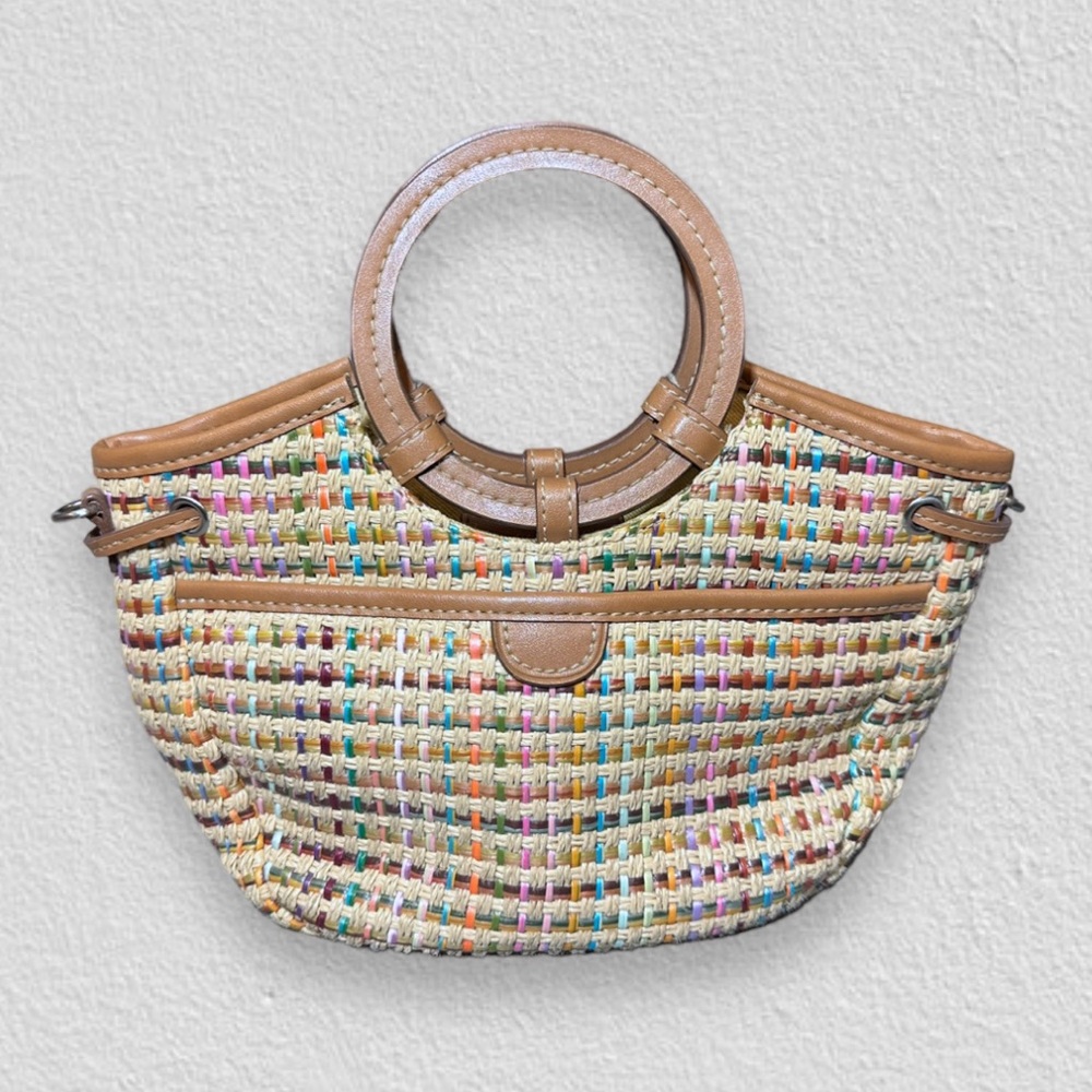 Fossil Mini Wicker Straw Tote Bag
